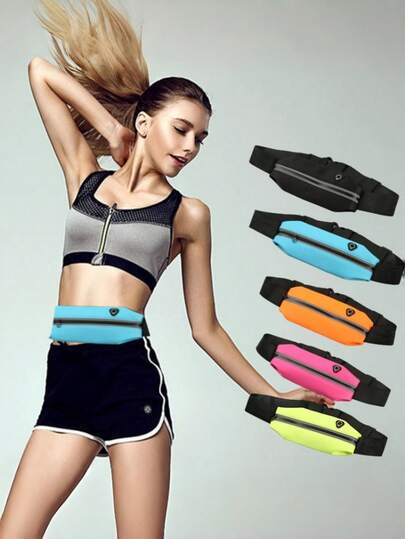 Women's Sports Running Waist Bag With Phone Compartment - Breathable Running Waist Belt, Large Capacity, Multi-Compartment To Hold Phone And Other Essentials, Suitable For Hiking, Travel, Gym - Adjustable Waist Belt, Zipper Compartment, Black, Hiking Accessory, Running Accessory, Minimalist Design, Breathable Material