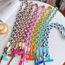 1pc Adjustable Braided Colorful Shoulder Strap, Multifunctional Accessory For Camera, Phone Case, Lanyard - Multicolor - View 1