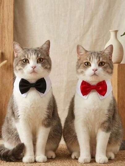 PETSIN 1pcPet Bowtie Necktie Bowknot Wedding Neck Bib False Collar