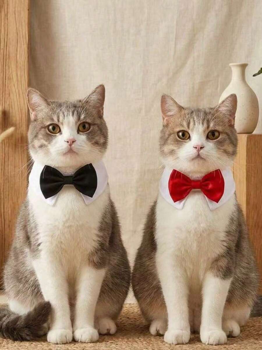 PETSIN 1pcPet Bowtie Necktie Bowknot Wedding Neck Bib False Collar - Multicolor - View 1