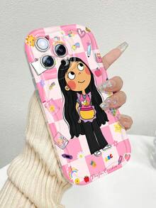 Profesora Cecilia, niña con temática escolar rosafunda de teléfono Fundas compatibles con ,Apple,VIVO,OPPO,,, y Honor.Fabricadas en silicona TPU,ofrecen protección contra golpes y caídas. - Blanco - Ver 1