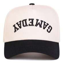 1Piece Men Letter Embroidered Two Tone Five-Panel Baseball Cap Outdoor Adjustable Sunscreen Leisure Hat Spring Autumn Travel Tourism Beach Vacation - Đỏ - Xem 8