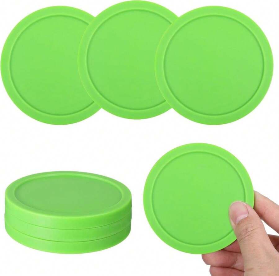 6 Pcs 3 1_4 Inches Hockey Pucks, Large Air Hockey Pucks Set Durable Puck For Air Hockeys Table Compatible With Standard Pushers And Goals Hockeys Replacement Puck Parts Set Game Tables Accessories - White - View 1