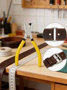 1件装通用手持式皮带打孔工具，适用于皮带、鞋带、表带，男士情人节礼物，情人节婚礼礼物，生日礼物，钳子，工具，文件夹夹子 - 打孔鉗 - 查看 5