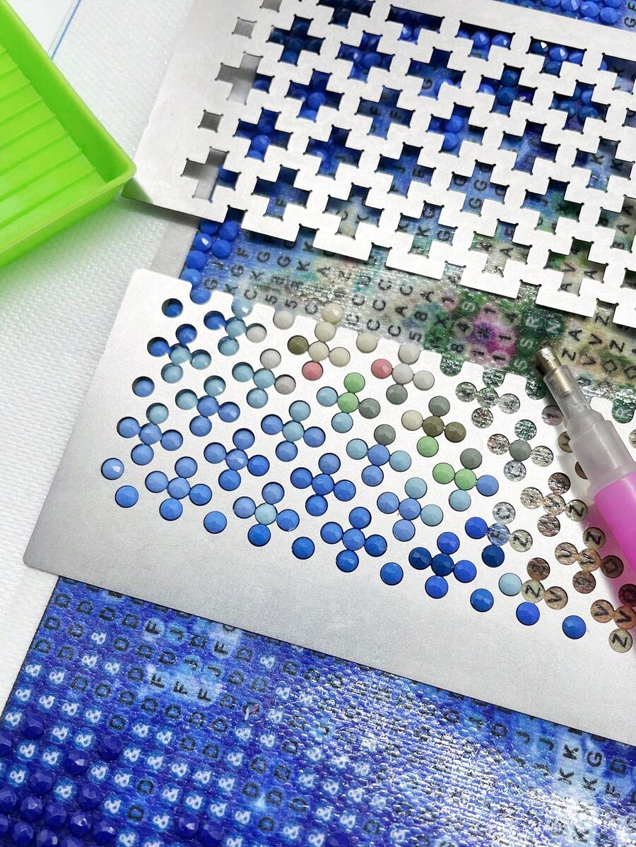 [1/2pcs]Stainless Steel Diamond Painting Ruler, Compatible With Square And Round Drills, Provides Fast Positioning And Alignment, Saves Time And Effort. Suitable For Diamond Painting Hobbyists, Practical Tool For DIY Art Creation - Steel Ruler - View 1