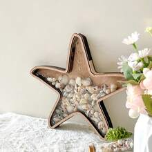 Barattolo di legno a forma di stella per monete, statuetta di tartaruga, barattolo a forma di stella per chicchi di caffè, conchiglia decorativa da scrivania, scatola di immagazzinaggio a forma di squalo, barattolo di vetro trasparente per esposizione e conservazione, adatto per decorazione da casa, da studio, accessori da scrivania in ufficio, scatola di immagazzinaggio per la stanza - Visualizzare 8