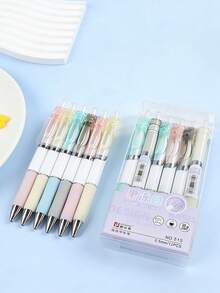 12支可爱马卡龙造型凝胶笔，0.5mm细尖，速干墨水，适合儿童、学校学习和办公使用。 - 中性筆 - 查看 8