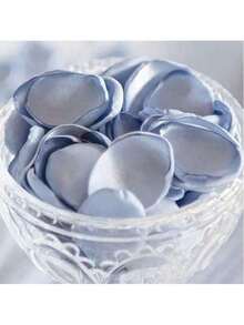 50/100/300/500/1000pcs Artificial Silk Rose Petals; Wedding Flower Petals; Fake Rose Artificial Flower Petals; Proposal Basket; Wedding Aisle; Bride Party; Romantic Couple Dining Table Decor - Haze Blue Petals - View 5