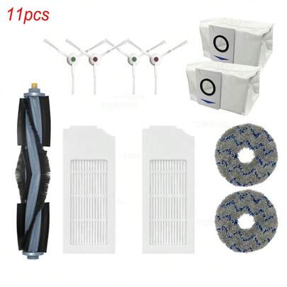 适用于迪博特 X1 OMNI/T10 OMNI T10 TURBO 机器人吸尘器的备件，包括主刷、边刷、HEPA 过滤器、拖布、尘袋