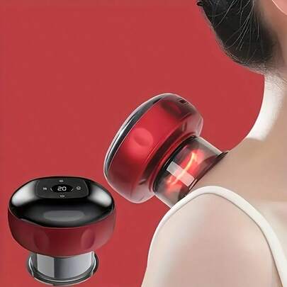 Electric Cupping Therapy Device With Heating Function, Suitable For Home Use, Provides Respiratory Massage, Scraping, Moxibustion, And Acupoint Drying