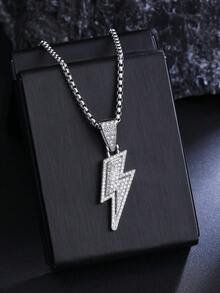 1 chiếc dây chuyền mới năm 2026, kiểu dáng thời trang Châu Âu và Mỹ, dây chuyền thép không gỉ không quá dài, quà tặng trang sức quyến rũ cho nam và nữ, trang sức mùa hè màu hồng bán sỉ, phù hợp đeo hàng ngày cho cả nam và nữ. - Dây chuyền tia chớp mới - Xem 15