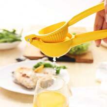 1pc Manual Lemon Juicer, Lemon Squeezer, Fruit Juice Extractor, Professional Metal Manual Juicing Kitchen Tool (Yellow) - Multicolor - View 5