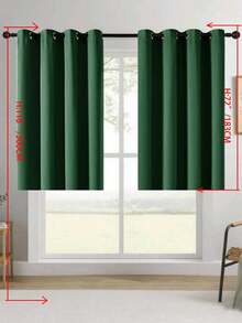 1pc/2pcs Solid Blackout Curtain Shades - Summer Home Decoration Thermal Insulated Grommet Blackout Draperies/Drapes For Bedroom, Living Room, Kitchen, Study, Office - Dark Green - View 32