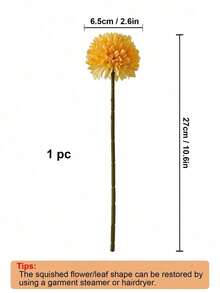 8/16pcs Artificial Chrysanthemum Ball Flowers Dandelion Hydrangea Arrangement Bouquet Present Friends Bridal Wedding Bouquet Decor Home Office Coffee House Party Wedding Decoration - 黃色 - 查看 6