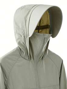 Men's Lightweight Breathable Sun Protection Jacket, Packable Casual Outdoor Coat For Spring & Summer - Light Grey - View 4