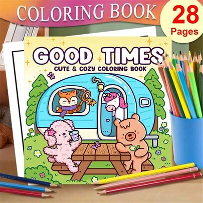 28 Pages Good Time Style Coloring Coloring Book For Soothing Stress | Stress Reduction Colouring Book For Relax &Gifting
