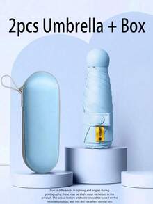 RainyUmbrella 女士高端折叠迷你胶囊防晒伞，两用防晒雨伞 - 彩色 - 查看 13