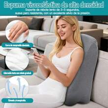 2 In 1 Cojín Descansa Piernas Memory Foam Almohada Larga Almohada de Cuña Almohada elevación de piernas y disminución de pies hinchados para dormir con las piernas elevadas Gris claro A - Gris claro - Ver 6