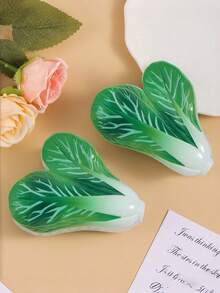 1个趣味仿真小白菜发夹，创意蔬菜造型，新奇发夹，适合丸子头造型 - 彩色 - 查看 2