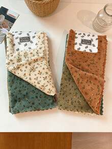 8pcs Floral Pattern Face Towel Set, Quick-Drying, Thickened, Soft & Breathable, Highly Absorbent. Suitable For Face, Body, Hand Drying, Bathroom Use. Includes Reusable Towels. - Multiple Styles - View 4