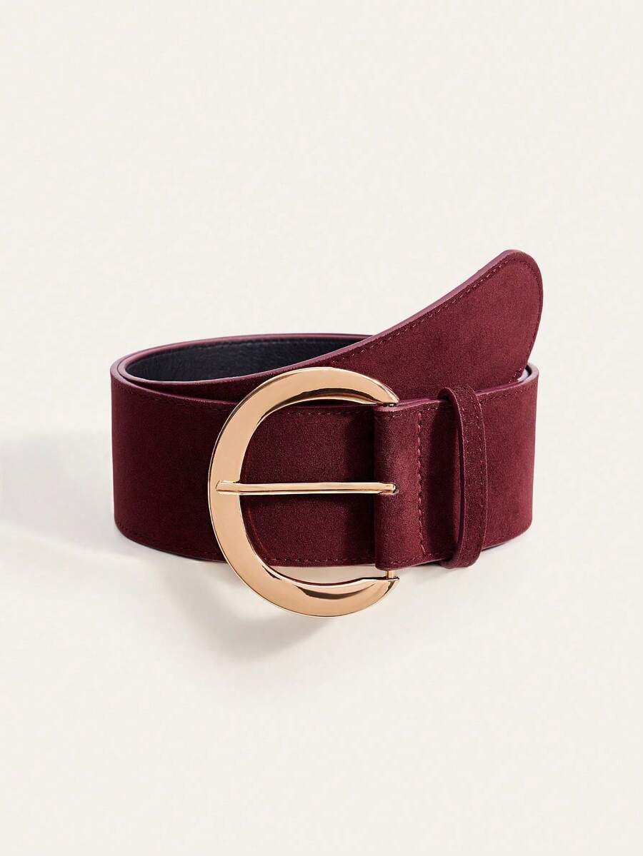 1pc Punk Retro Streetwear Wide Waist Belt, Suitable For Dresses, Jeans, Casual Pants, Daily, Work, School, Date, Party, Festival - Red - View 1