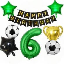 Balón de fútbol, balón de trofeo, globos de cumpleaños con temática verde, decoraciones de fiesta, accesorios para fotos - Verde - Ver 10