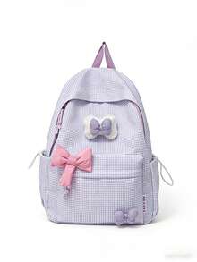 1pc Girls Bowknot Backpack, Lightweight School Bag For Elementary Students, Princess Style Commuter Bag - Back-to-school Backpack for Little Girls With Bows - View 7