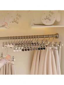 60 piezas/20 piezas/10 piezas Pinzas de plástico recubierto para pantalones, faldas y ropa interior para adultos, pinzas de acero inoxidable resistentes a la oxidación, pinzas especiales antienvejecimiento para pantalones, tendedero para uso doméstico - Multicolor - Ver 4