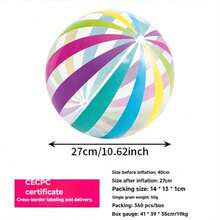 Pelota de playa inflable arcoíris, 6 colores, decoración para fiesta de piscina de verano, adecuada para césped, playa, juegos de equipo de playa, regalos, artículos de fiesta, artículos esenciales de playa, juegos de piscina, juegos de natación, juegos inflables - Multicolor - Ver 10