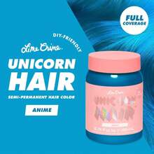 Lime Crime Unicorn Hair Dye Full Coverage, Anime (Candy Blue) - Vegan And Cruelty Free Semi-Permanent Hair Color Conditions &Amp; Moisturizes - Temporary Blue Hair Dye With Sugary Citrus Vanilla Scent - ColorA - 查看 2