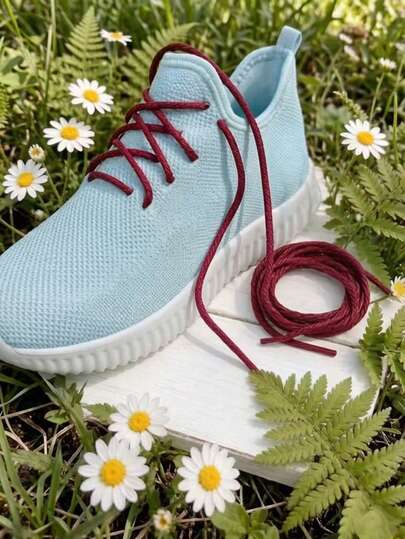 1 Paio di Lacci da 120 cm di Moda Bordeaux a 3 Fili, Adatti per scarpi sportivi/Scarpe Flat/Scarpe Casual, Venduti Separatamente Senza Scarpe