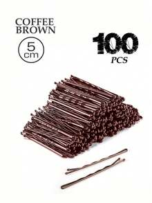 150/100/50 pièces Set de pinces à cheveux en métal de couleur café avec design ondulé unicolore, antidérapant convenant à tous types de cheveux, adapté pour le port quotidien et la coiffure, accessoires capillaires pratiques et décontractés pour les filles et les femmes, été, vacances, voyage, festival, fête - Marron - Voir 13