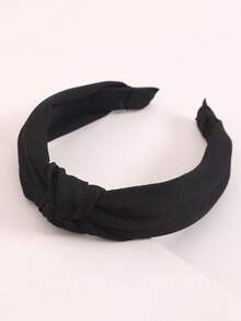 Plain Cotton Headband, Suitable For Daily Wear - Black - View 1