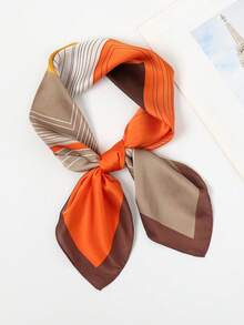 1 chiếc khăn bandana lụa cao cấp, thanh lịch dành cho nữ, họa tiết chấm bi và hình học, kích thước 70*70cm, phụ kiện mùa xuân. - Nhiều màu - Xem 3