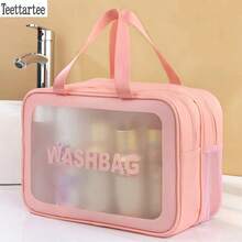 Teettartee 大容量户外旅行洗漱包，PVC防水化妆包，干湿分离设计，高端女士旅行收纳包 - 彩色 - 查看 11