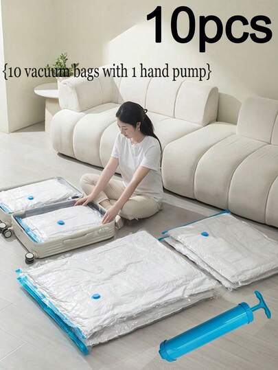 10/6/1pcs Vacuum Compression Bags, Travel Vacuum Bags, Vacuum Sealing Bags, Clothes Compression Storage Bags - Moisture-Proof, Dust-Proof, Travel Friendly, Save 80% Closet Space, Ideal For Organizing Clothes, Pants, Socks, Towels, Blankets, Bedding, Travel Accessories, Home Storage, Travel, Wardrobe Organization, Luggage