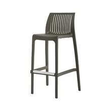 Lagoon Milos Bar Stool Set de 2 Taburete Inyectado en Polipropileno Fibra de Vidrio Protección UV Altura 75cm Apilable Respaldo y Reposapiés Sala de Fiesta Patio Cocina y Bar - Ámbar - Ver 5