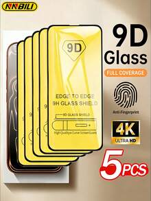 NNBILI 5 buc. folie de protecție ecran din sticlă securizată 9D pentru iPhone X/XS/XR/XS Max/11/12/13/14/15/16/16E/17E/17/Pro Max/Air Series, lucioasă de înaltă definiție, instalare ușoară, rezistentă la zgârieturi, anti-șoc, anti-amprentă - clar - Vizualizare 14
