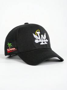 2024 New Letter Wing & Palm Tree Embroidery Fashionable High-Quality Multifunctional Casual Baseball Cap, Personalized Hip-Hop Hat For Men,Summer,Beach,Holiday - Brown - View 12