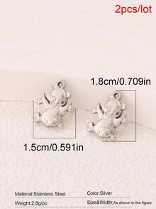 2pcs Stainless Steel Cute Bear Pendant Findings Fashion 18K Gold Plated Charms For DIY Jewelry Making Supplies Accessories - Pendants - View 12