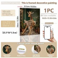 Tranh canvas treo tường (1 tấm), hình hươu cao cổ ngộ nghĩnh đang dùng bồn cầu, thiết kế hươu cao cổ hài hước, trang trí phòng tắm thú vị, tranh chủ đề động vật, tranh trang trí phòng tắm trẻ em, trang trí nhà cửa thời trang, phù hợp cho phòng ngủ, ký túc xá, phòng khách, phòng tắm, nhà bếp, quà tặng ngày lễ. - Nhiều màu - Xem 15