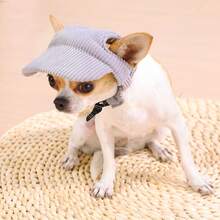 1 Peça Chapéu de Sol de Corduroy Resistente ao Vento para Cachorro, Boné de Beisebol Respirável para Animais de Estimação, Design com Orelhas Expostas, Anti-Queda de Pelos, Chapéu de Proteção Solar Ajustável, Adequado para Cachorros Pequenos, Médios e Grandes - Rosa chiclete - Visão 4