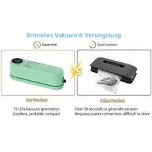 USB Mini Vacuum Sealing Machine (With Digital Display Screen) - Fast Sealing Function, Including Pump And Sealing Bag, Suitable For Food, Snacks, Meat, Fruits And Vegetables Preservation, Battery Capacity: 1200mAh; - Multicolor - View 8