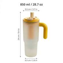 1个便携式水瓶，带茶漏和吸管，塑料材质，适用于牛奶、咖啡、茶等饮品，850毫升透明水杯，可重复使用，防漏设计，适合学生和成人使用，可用于学校、办公室、露营、野餐、旅行、徒步等场合。 - 彩色 - 查看 13