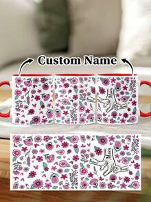 1pc 11oz/15oz Custom Mother's Day Name Mug, Personalized Coffee Cup With Printed Name. The Wrap-Around Pattern On The Mug Can Be Customized With Up To 8 Children Holding Their Mother's Hand. This Mother-Themed Mug With Floral Elements Is An Ideal Gift For Mom And A Unique, Thoughtful Present - 款式3 - 查看 25