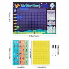 hoojojo 1 Bảng khen thưởng hành vi, Bảng khen thưởng sao kèm nhãn dán, Bảng theo dõi thói quen hàng ngày, Bảng khuyến khích, Văn phòng phẩm giáo dục quản lý lớp học, Đồ dùng học tập, Đồ dùng chuẩn bị cho năm học mới - Nhiều màu - Xem 6