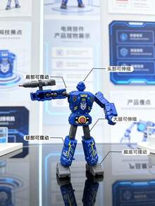 2-In-1 Transforming Robot Cartoon Ballpoint Pen, Creative Stationery Pen That Can Transform Into Robot, Gift For Elementary School Boys - Multicolor - View 8