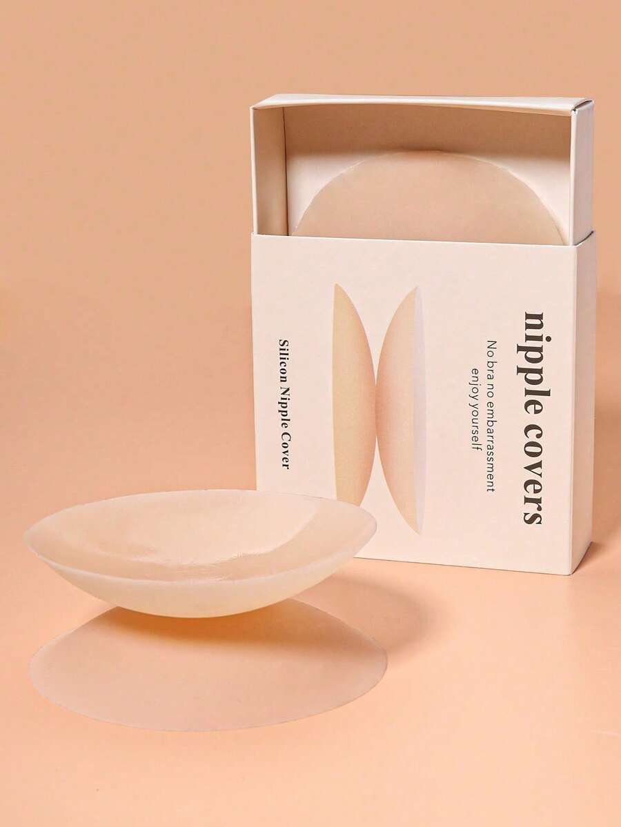 Reusable Ultra-Thin Nipple Covers, Comes With Storage Gift Box, Invisible Self-Adhesive Breast Petals, Convenient To Carry, Lingerie & Lingerie Accessories, Prevent Nipple Protrusion Embarrassment - Gầy - Xem 1