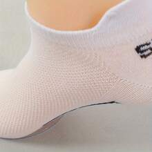 5双装男女通用运动短袜 - 网眼条纹字母印花低帮隐形运动袜，休闲日常穿着 - 彩色 - 查看 6