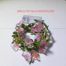 樱花藤蔓串灯 20颗LED铜线仙女灯 电池供电花环叶子装饰 卧室墙壁 圣诞节 新年 情人节装饰 室内氛围灯串 节日礼物 - 櫻花燈串 - 查看 10